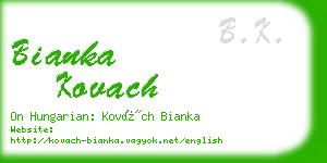 bianka kovach business card